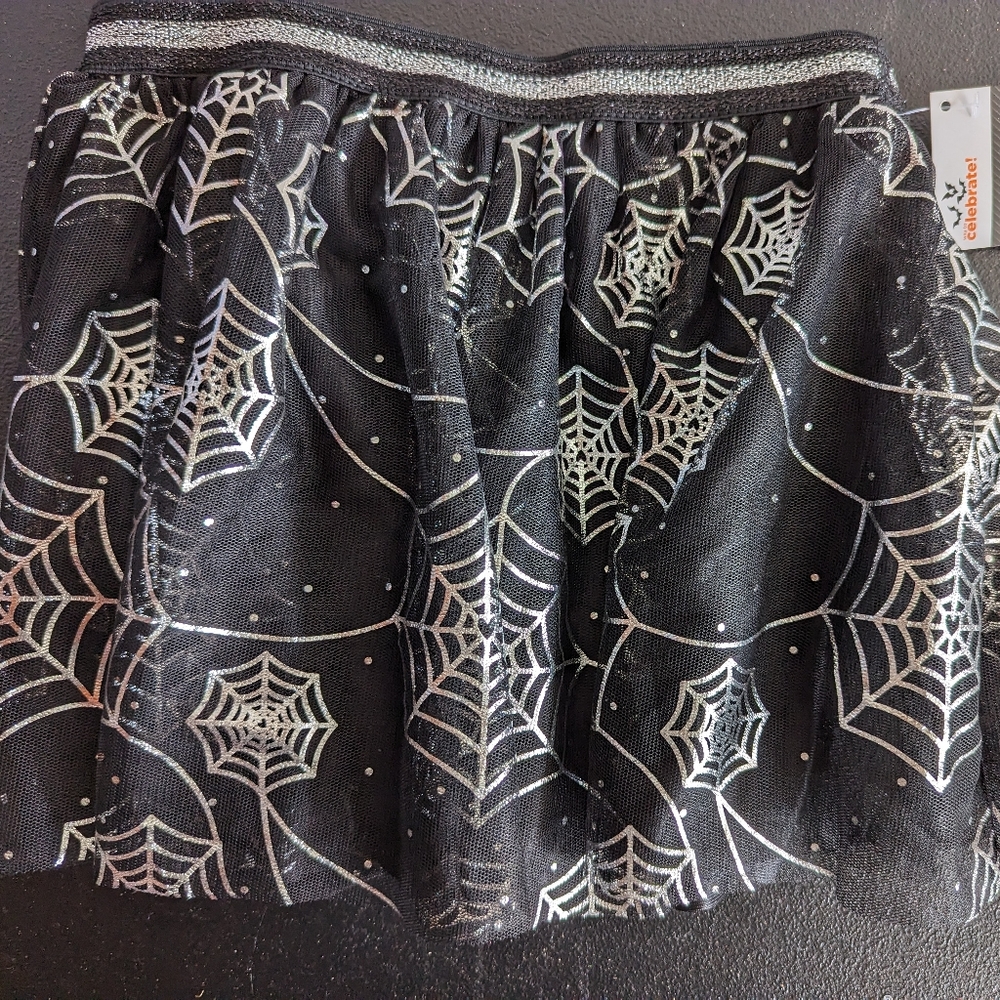 NWT GIRLS SPIDERWEB MESH SKIRT